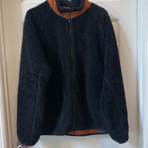 Everlane Fleece Renew Bomber jacket Black size Large